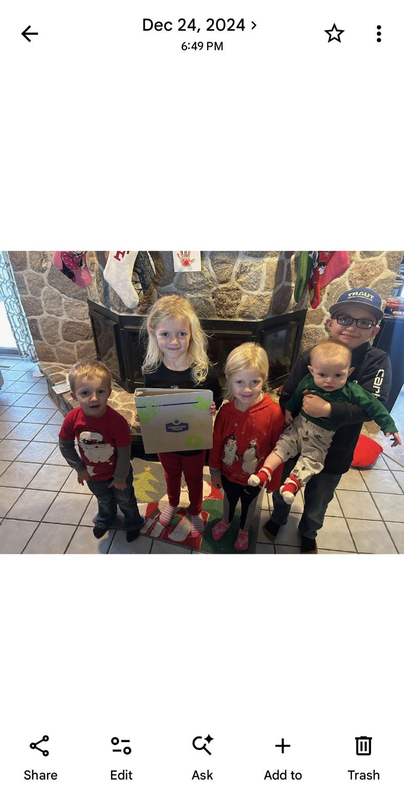 Five grandchildren smiling together